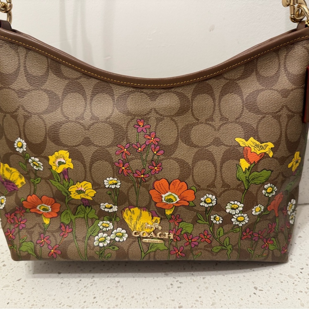 Coach Laurel Shoulder Bag Women’s Floral Purse Monogram And Flowers CR150